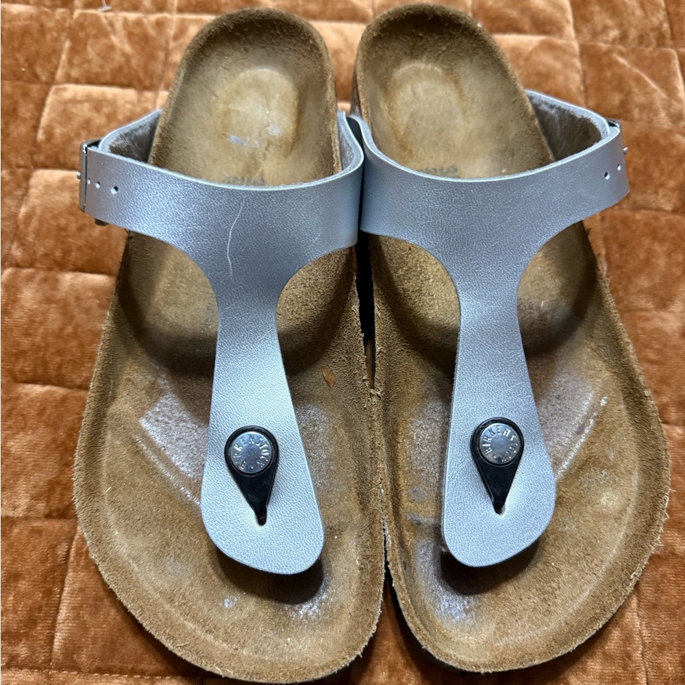 Birkenstock Thong Silver Sandals